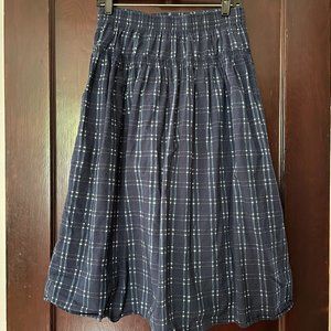 Madewell indigo shibori midi skirt